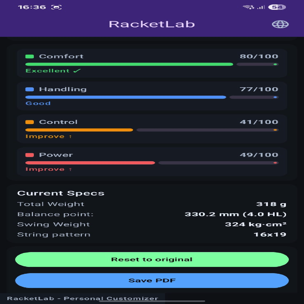 Racket Lab screenshot
